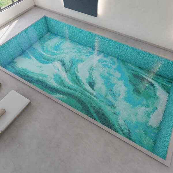 paint swirl swimming pool mosaic art details