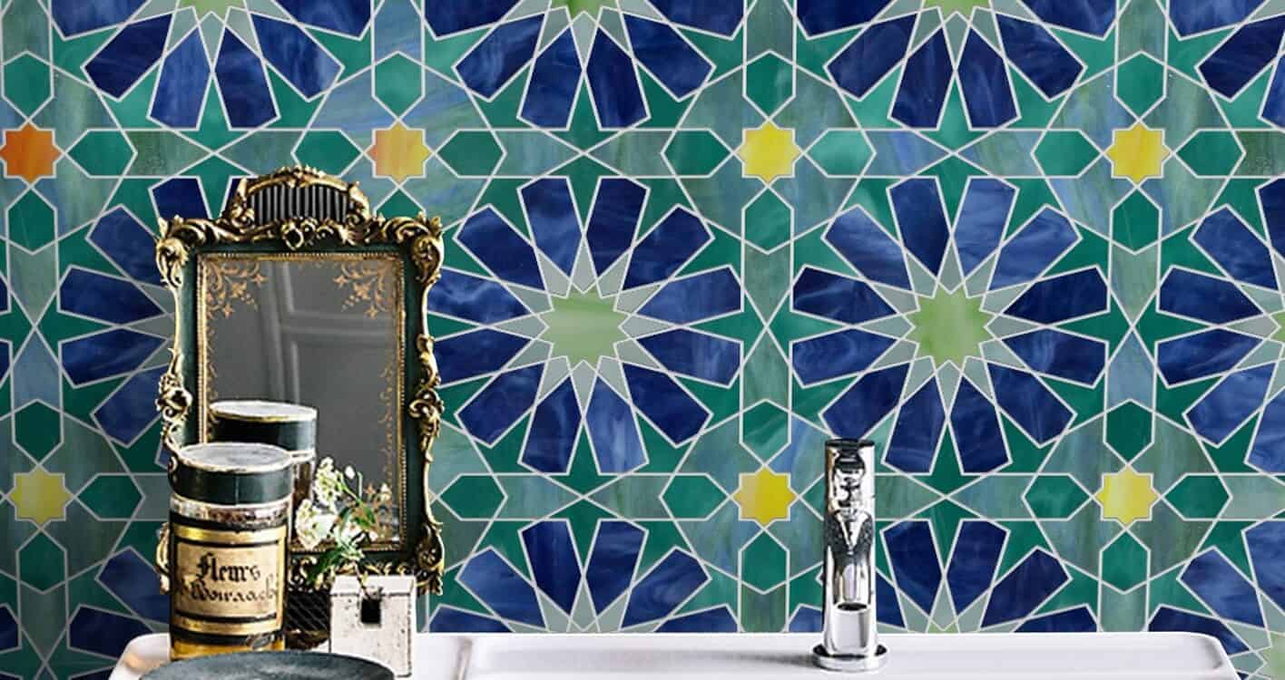 Moroccan Zellige mosaic tiles banner