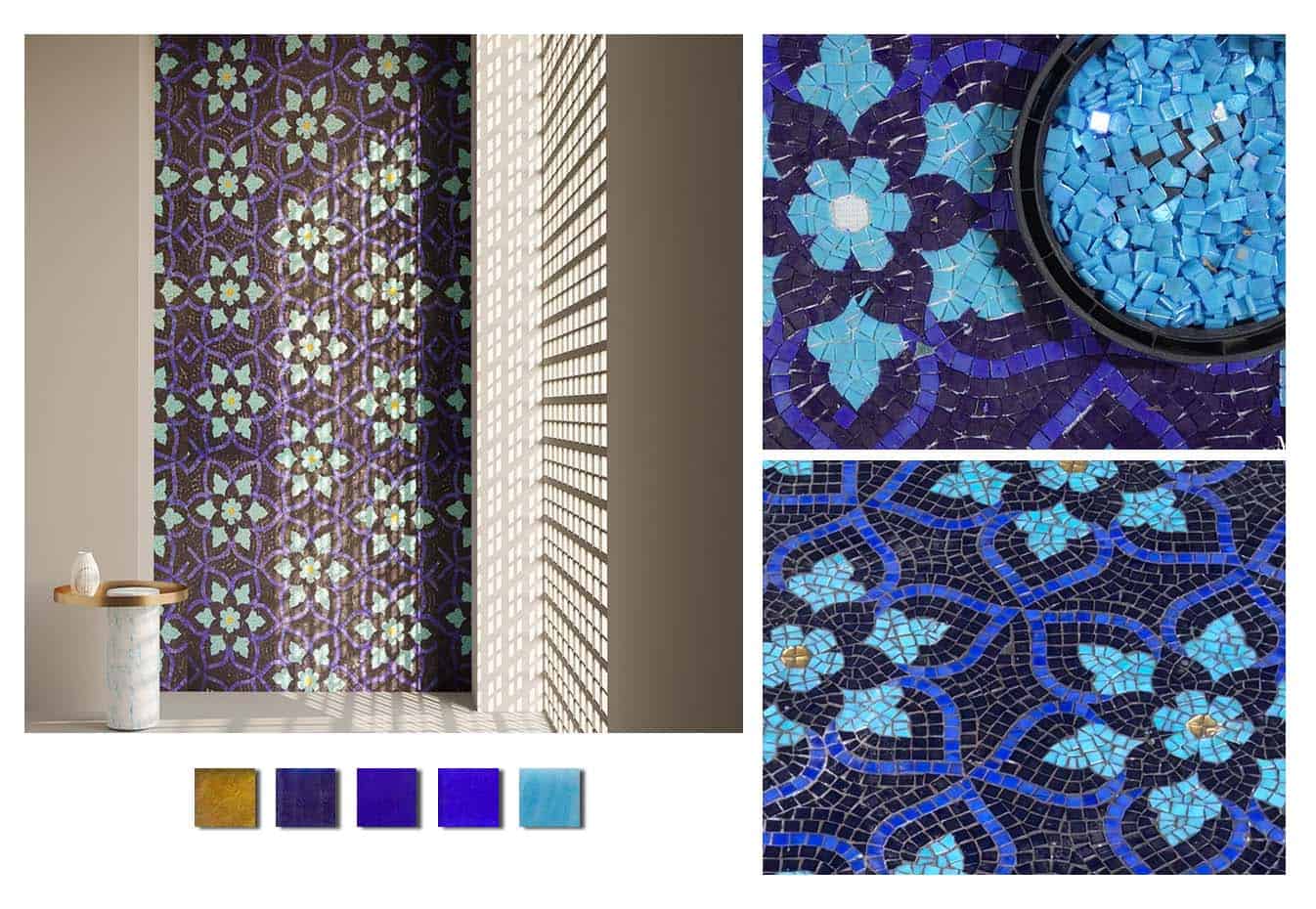 bespoke handcrafted pool moroccan mosaic design