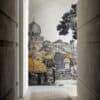 grisaille mughal wall mosaic floor to ceiling tile artwork