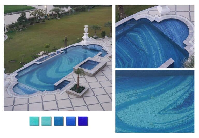 Quartz Crystal Geode Inspired PIXL Mosaic Pool Tiles