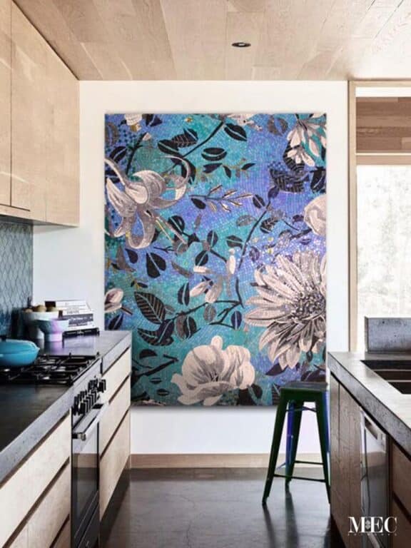 Floral Fuse Kitchen Wall Mosaic MEC Bespoke Luxury Mosaics