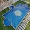 medusa medallion versace pool greek key vertex blend 3D render