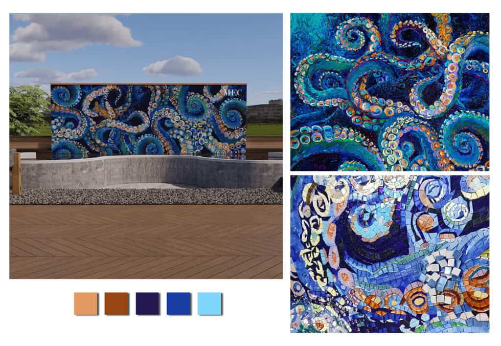 Curated visual reference: Gallery Detail: Outdoor Walls Mosaic Projects