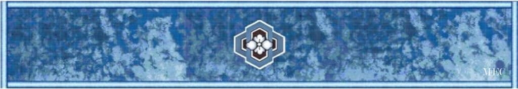 Digital render of blue mosaic pool design with central floral medallion and bordered edge.
