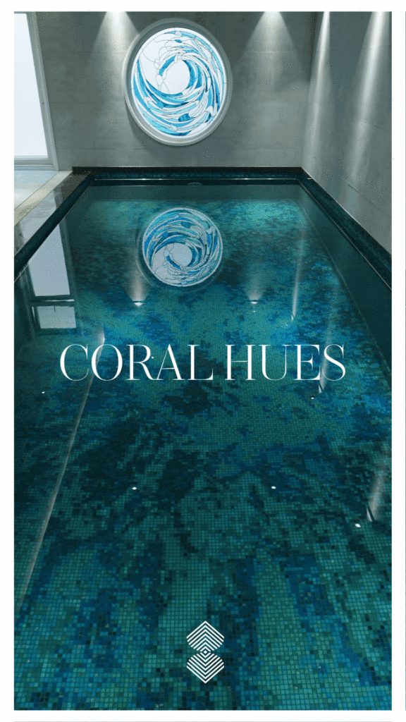 coral hues in pool