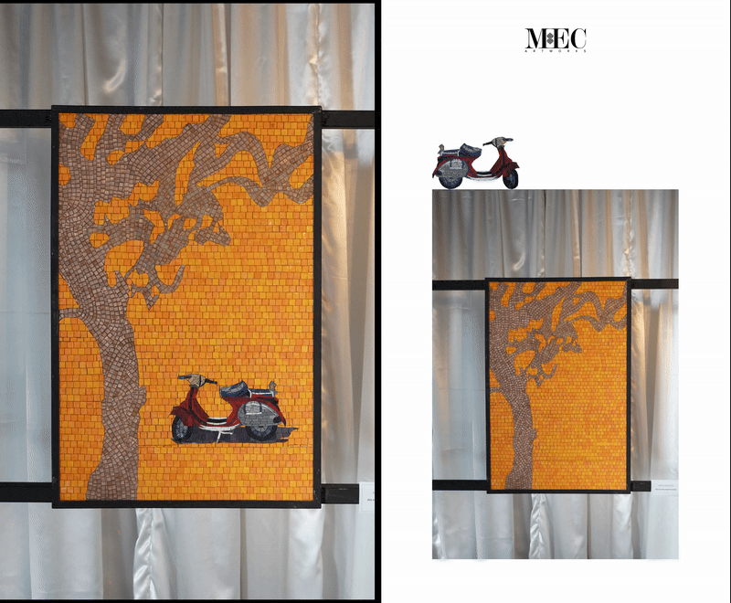 modern mosaic tile art installation