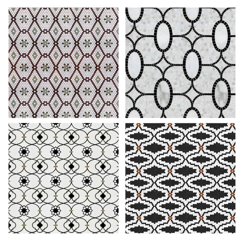 monochrome waterjet tile patterns