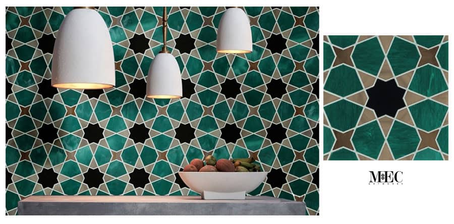 star floral waterjet mosaic 
