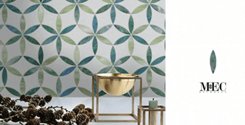 leaf patterns waterjet mosaic tile