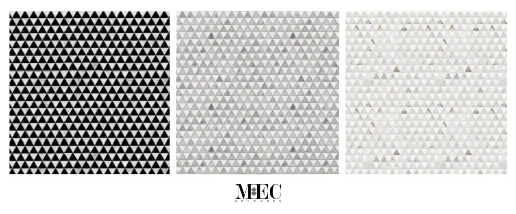 Marble Mosaic Triangular Tile Design
