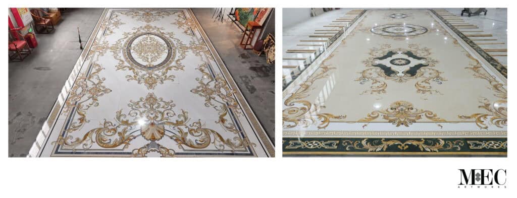 Giallo Sienna Waterjet Floor Medallion