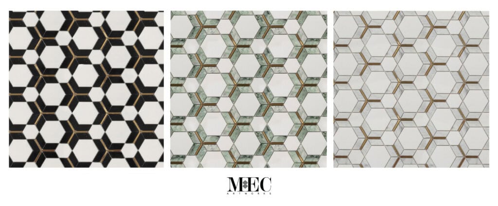 Hexagonal Prism Marble Mosaic