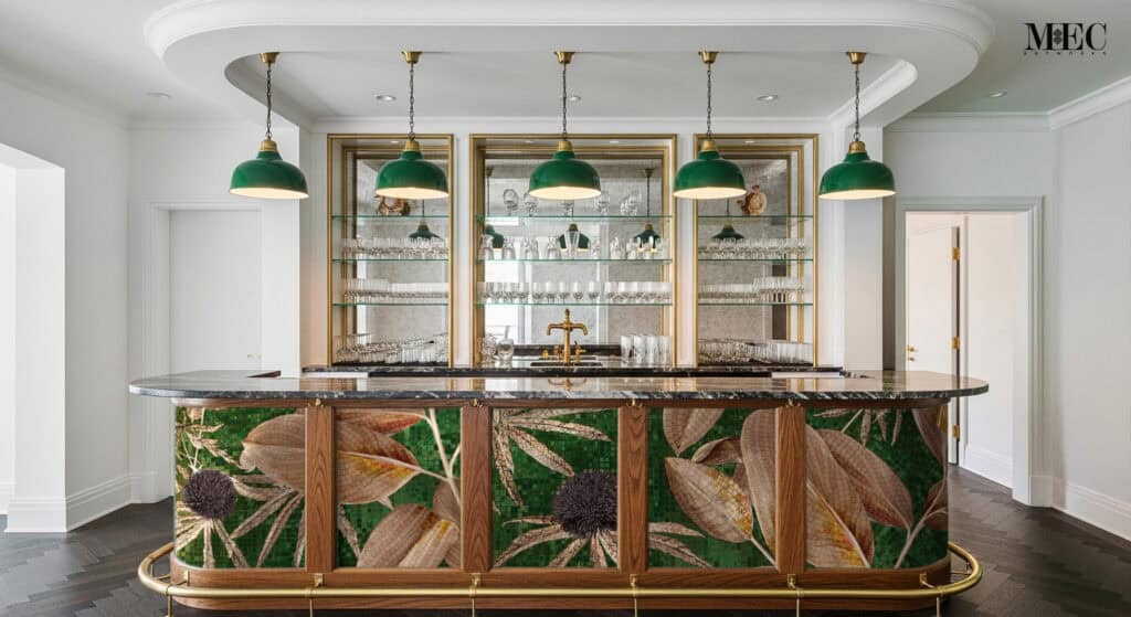 Green Ivy botanical kitchwn island design