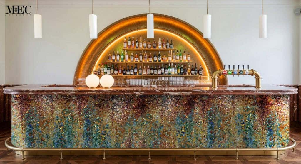 color mosaic kitchen island bar