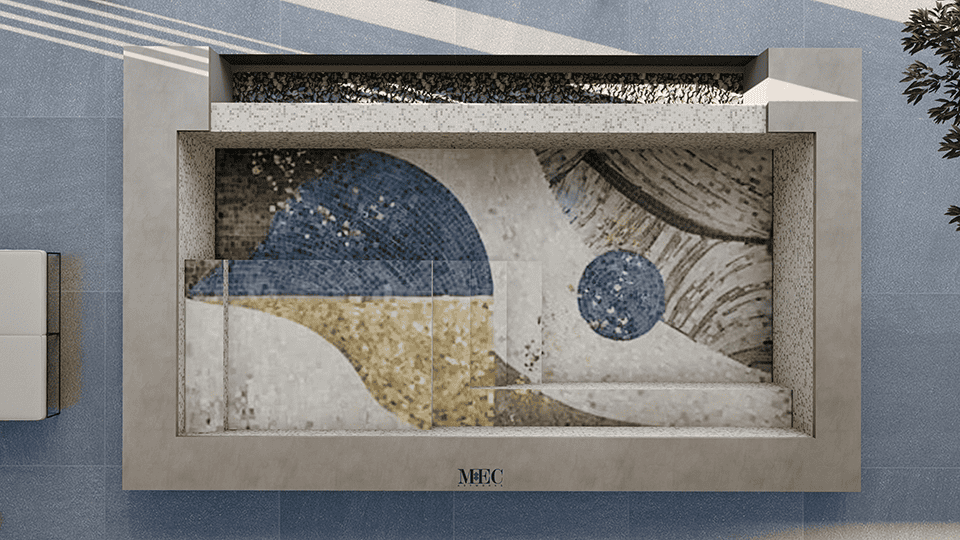 abstract mosaic pool design