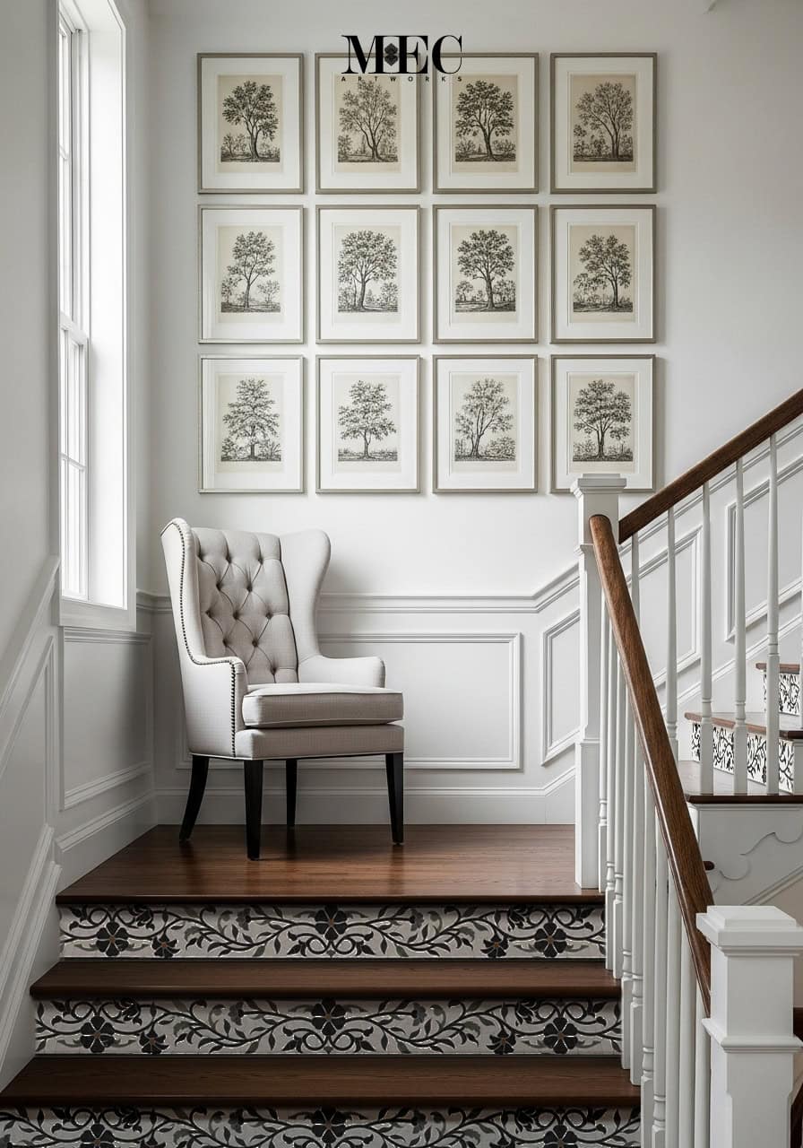 Statement Stair Riser Framing Elegance: Mosaic Borders and Stair Risers That Inspire Design ...