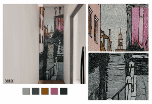 venice scenic mosaic mural banner
