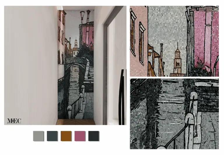 venice scenic mosaic mural banner