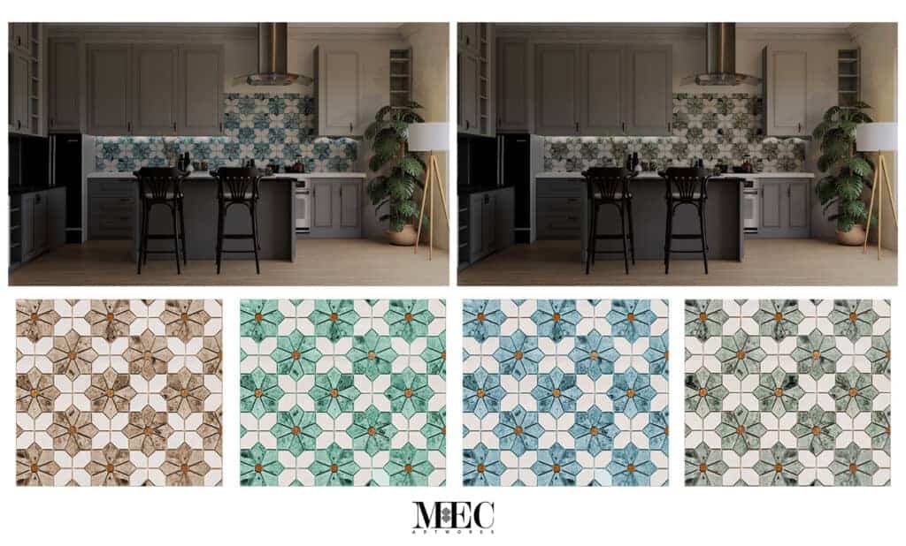 Floral Waterjet with Custom Color Options