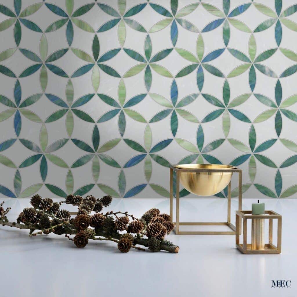 geometric waterjet mosaic design