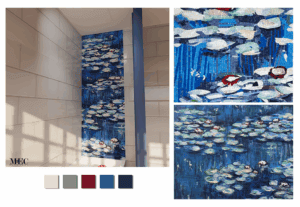 water lily glass mosaic mural