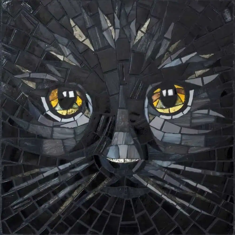 Cat mosaic art