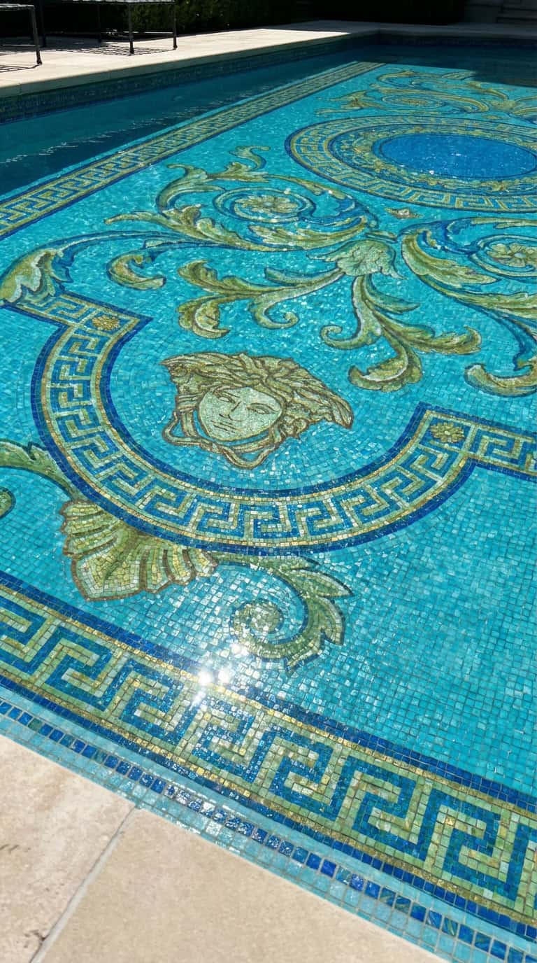 Turquoise Decorative Pool Mosaic - Image 2
