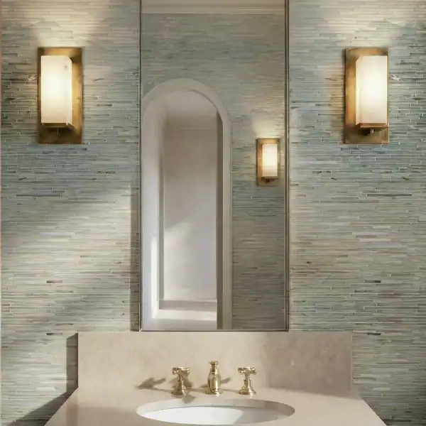 Sea Mist Linear Glass Mosaic Vanity Wall Sea Mist Linear Glass Mosaic offers a UV-stable, non-porous solution for elegant vanity walls with a serene coastal feel. Contact us for a quote today.