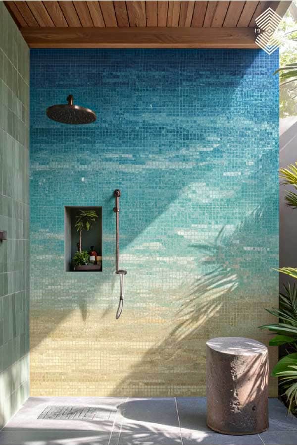mosaic bathroom and shower wall ideas