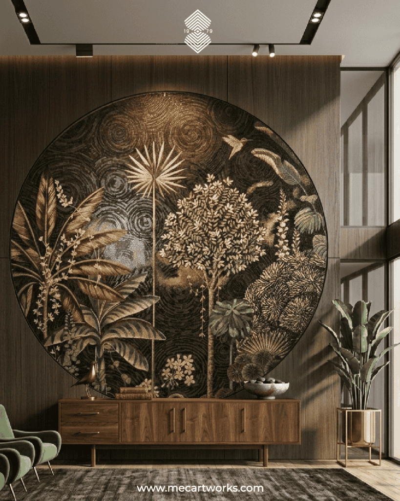 large custom mosaic mural installation