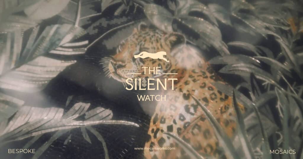 leopard mosaic mural