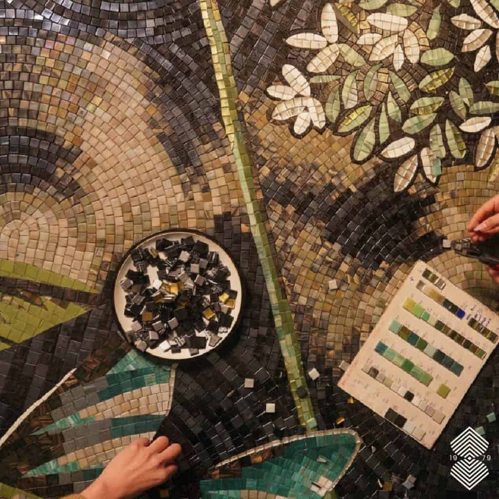 custom mosaic wall mural