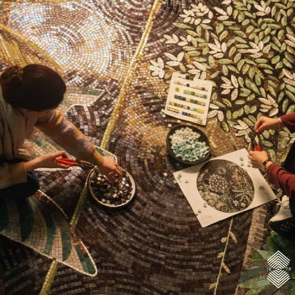 jungle mosaic mural ideas