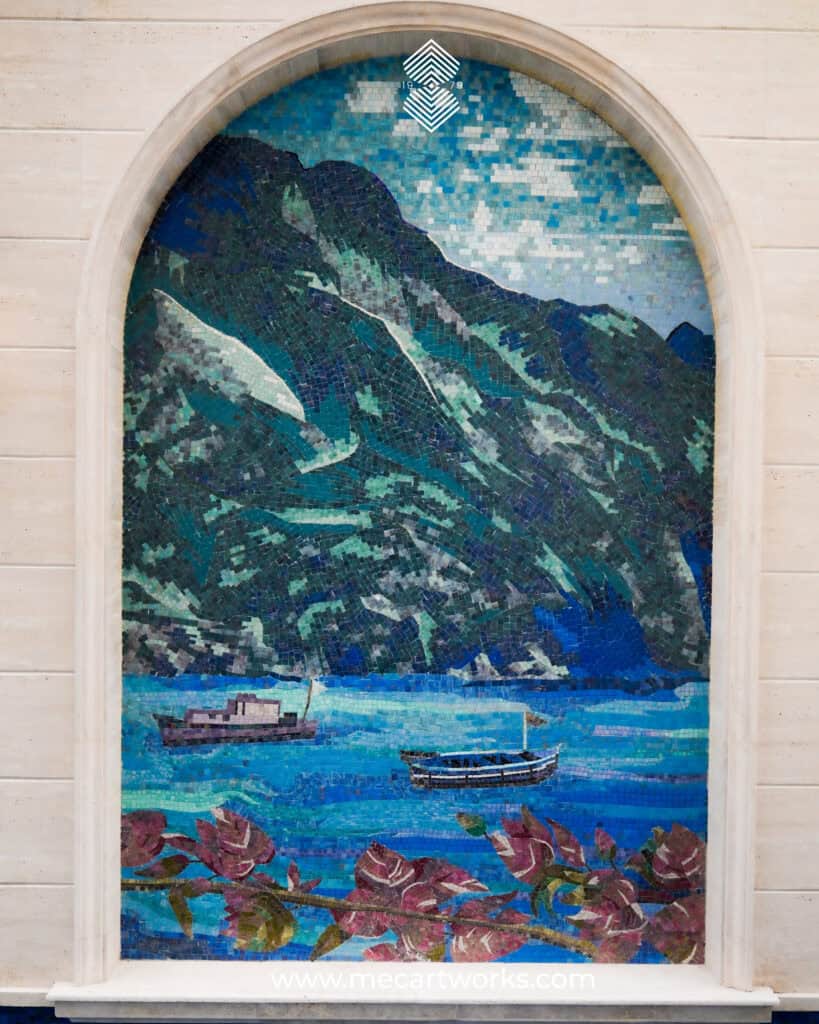 pool wall mosaic mural