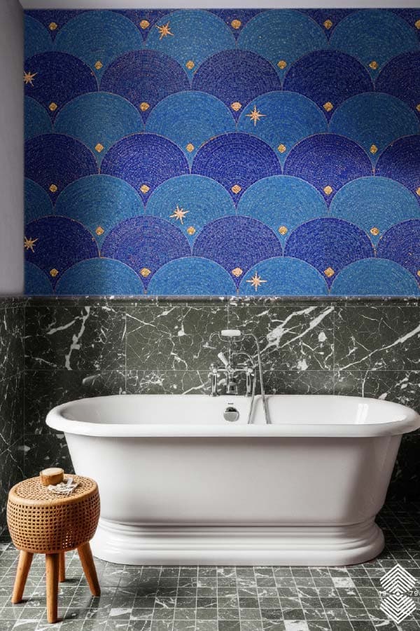 bathroom feature wall mosaic tiles