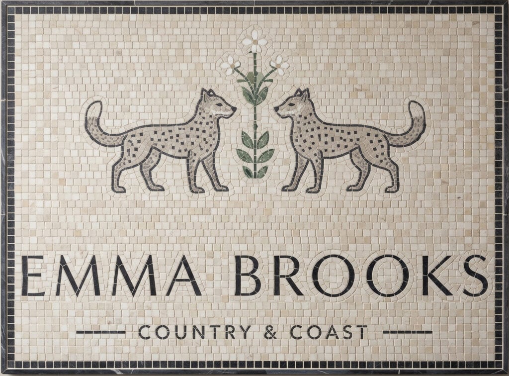 Material Selection: Marble for Classic Luxury typography and logo mosaics