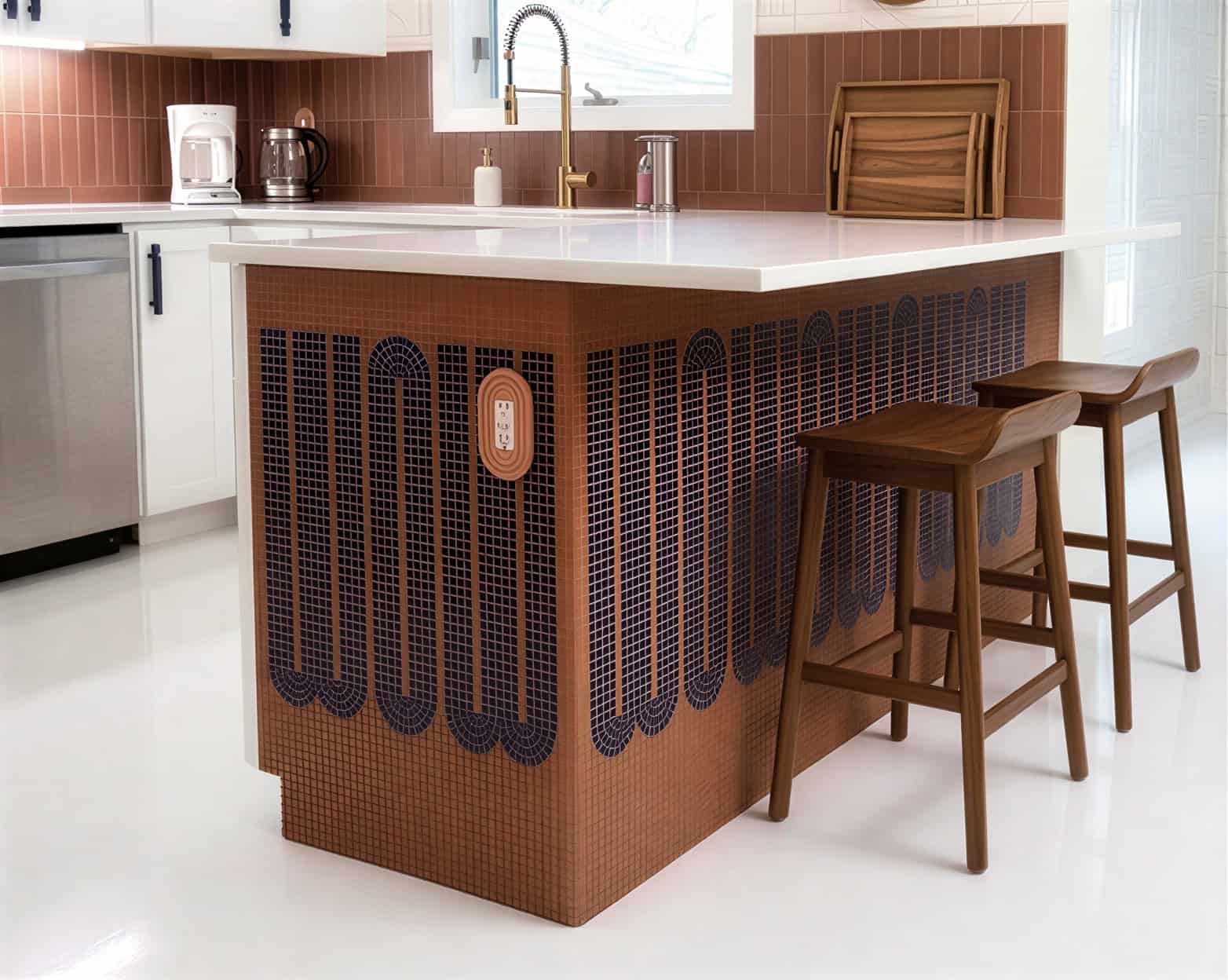 Carolyn’s 70s-Inspired Kitchen Counter Base Mosaic with Custom ...