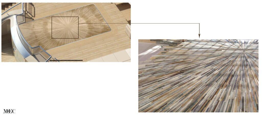 Custom glass mosaic for superyacht swimming pools