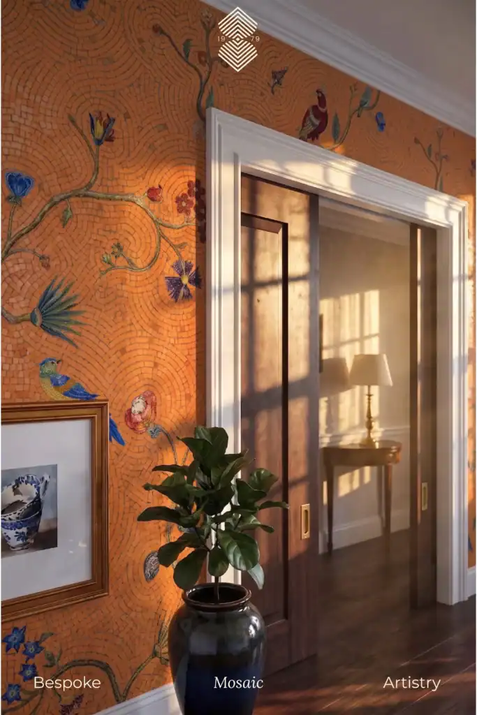 Bird Mosaic in Orange
