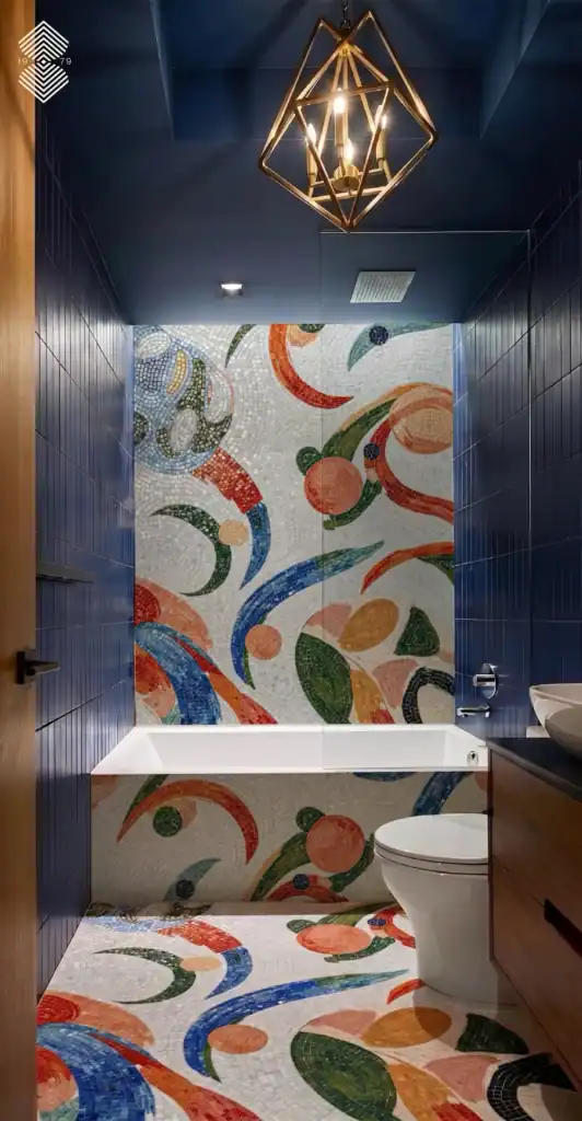 Bathroom Backsplash Mosaic in Colorful Pattern