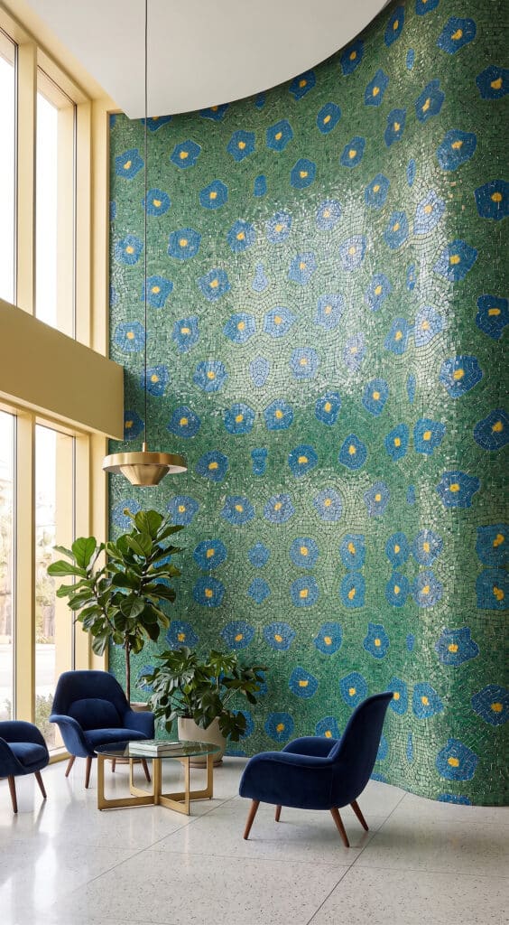 Floral Large-Scale Mosaic Installation