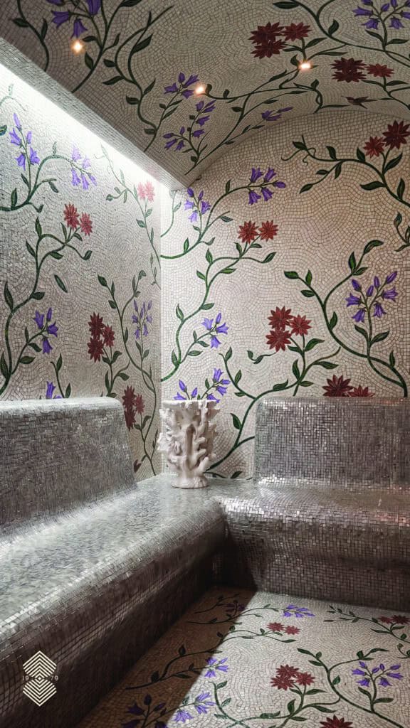 flower mosaic wall panel