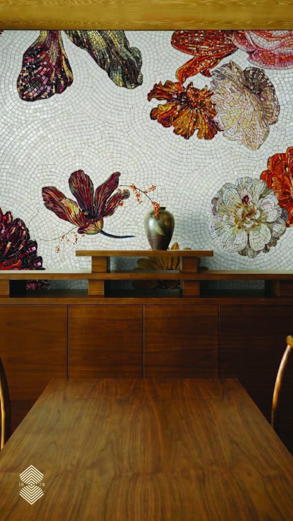 glass mosaic flowers