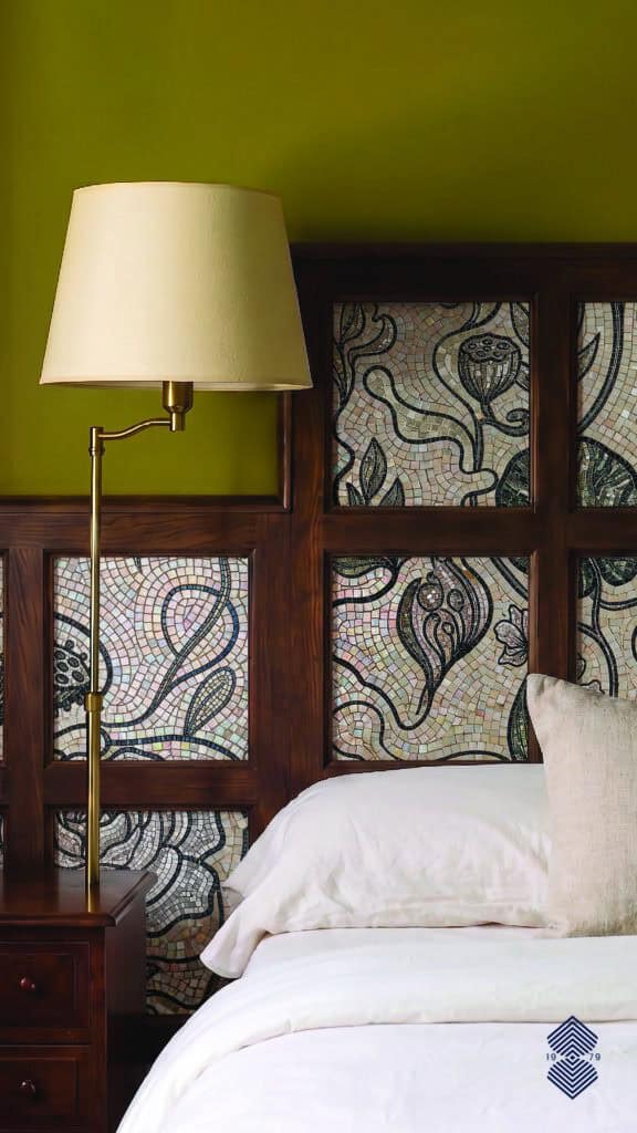 flower mosaic bedroom wall panel