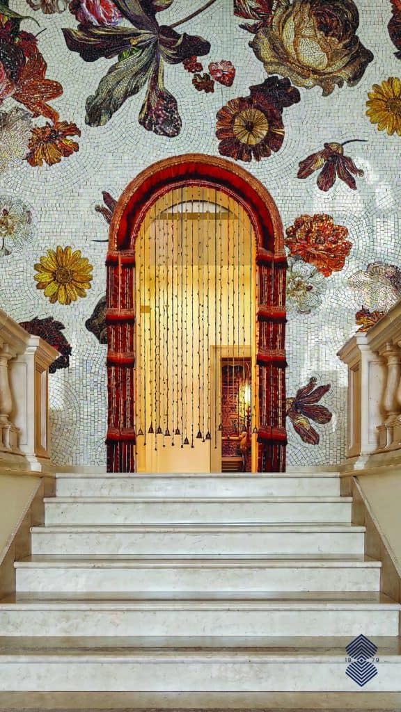 floral mosaic wall ideas for modern home