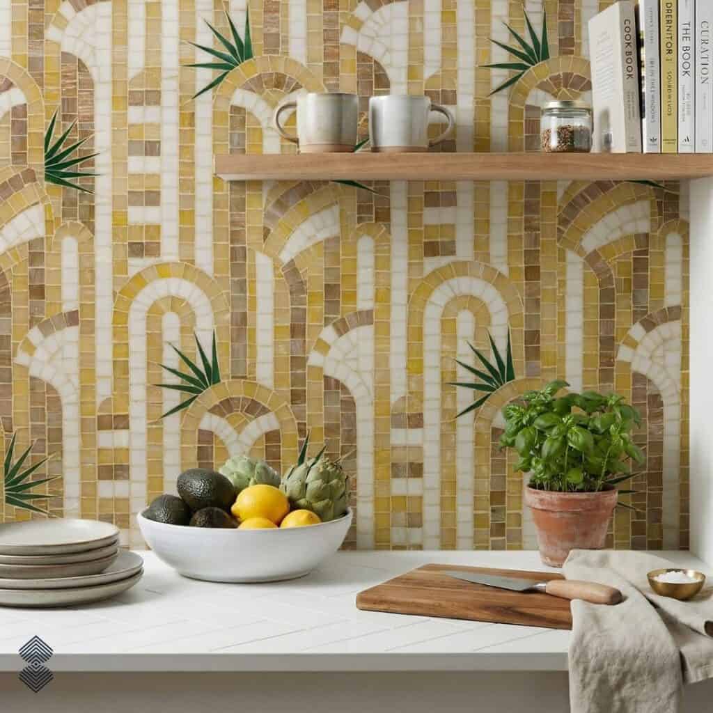 Lisse Art Deco Tile Mosaic Kitchen Wall