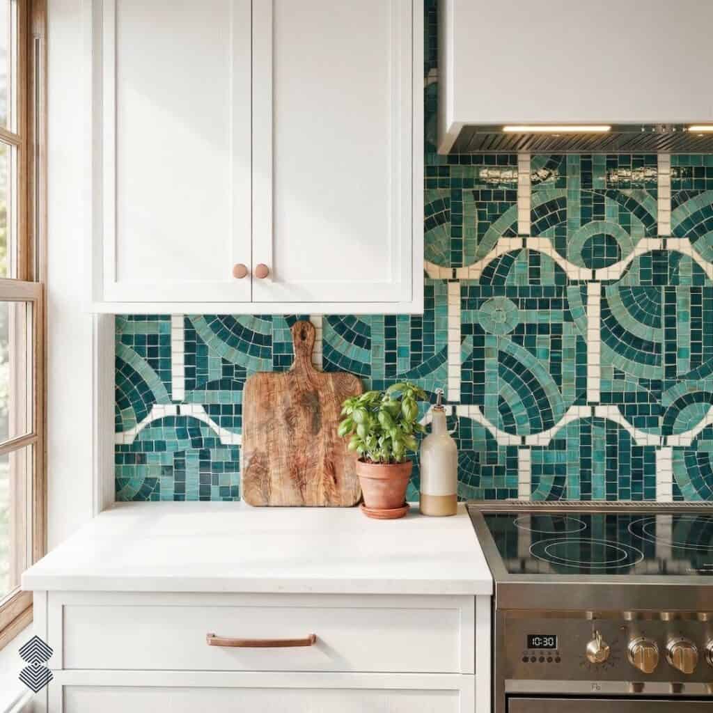 Trullo Art Deco Tile Wall Mosaic