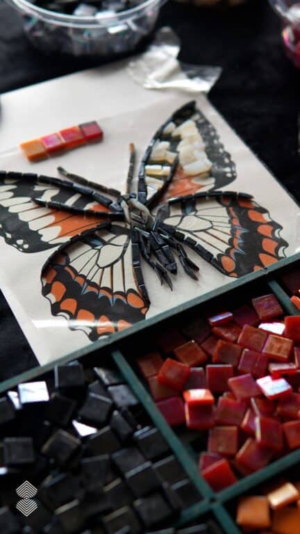 Butterfly mosaic artistry