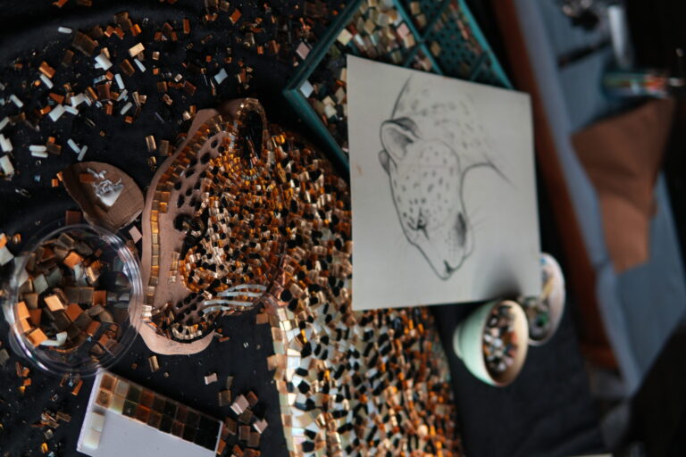 Layout design for leopard mosaic